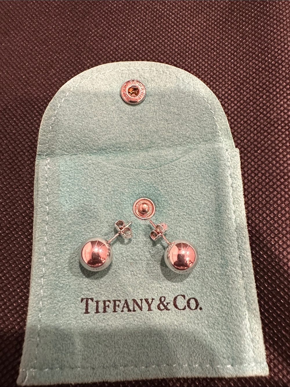 Tiffany & Co. Sterling Silver Ball Stud Earrings 925